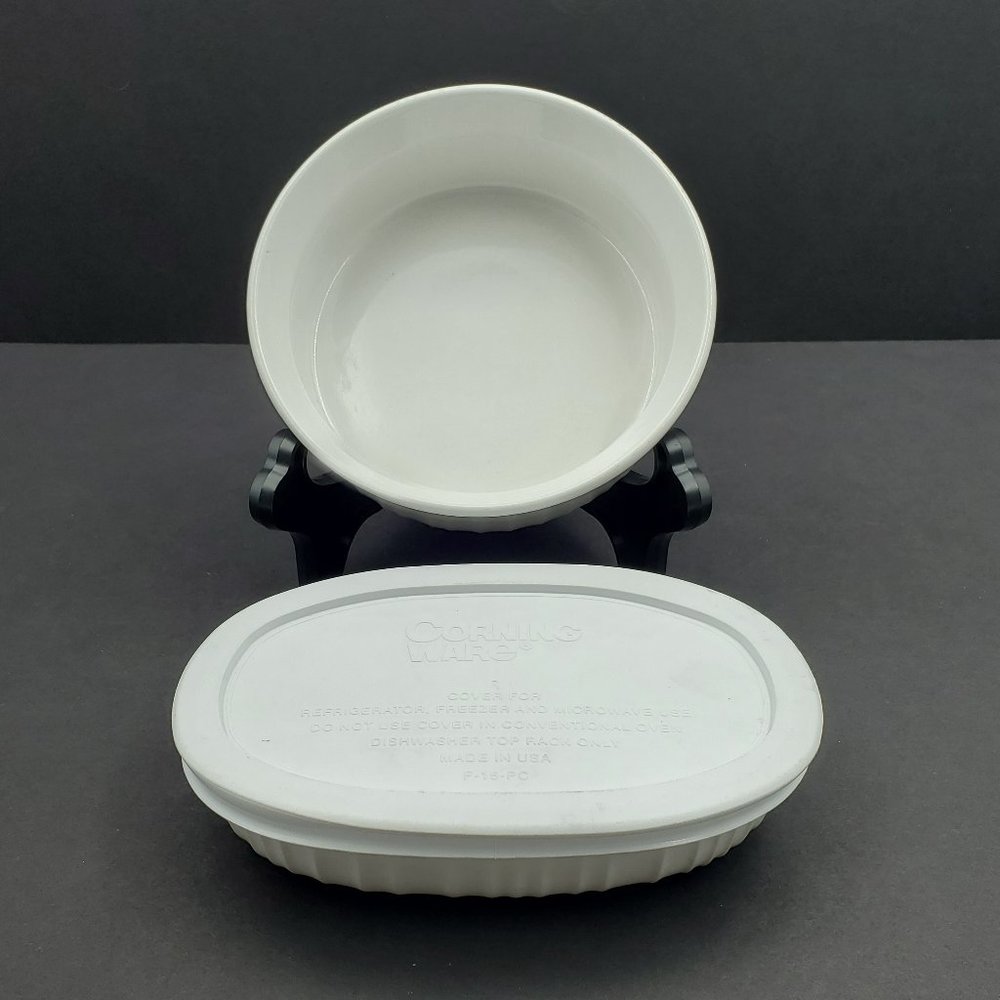 Corningware French White 24 oz Round 15 oz Oval Casserole Dishes
